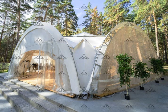 Фото - готовый проект, арочный шатер, Бердск, вид с угла